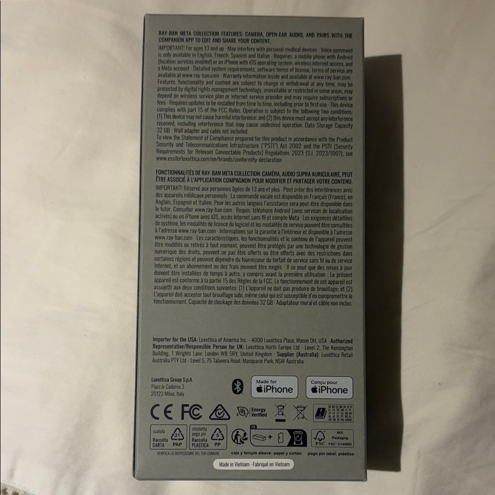 Ray-Ban Gray Sunglasses Box with Meta Logo - Picture 3 of 5